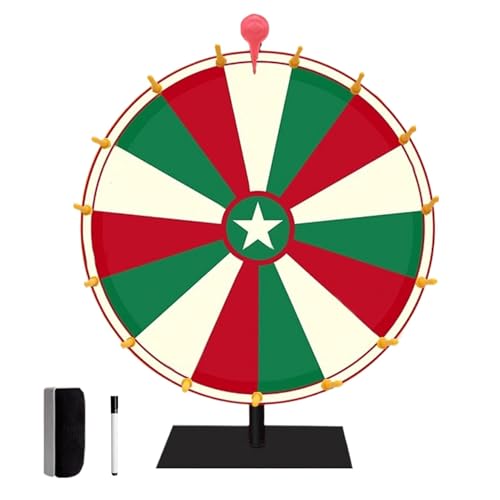 Kirdume Preisrad, Spinnerrad, Buntes Rouletterad für Preise, 10/15 Slots Tabletop Prize Wheel Spinner mit Ständer, für Pub Trade Show Carnival von Kirdume