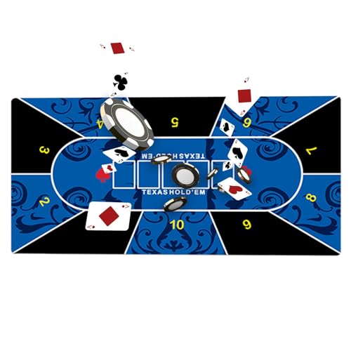 Kirdume Texas Pokermatte, Holdem Pokermatte,Gummi-Spielmatte, Poker-Layout-Tischdecke - Holdem-Tischunterlage für Brettspielzimmer, Home-Entertainment, Familienabende von Kirdume