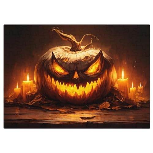 -Puzzle,-Puzzle - Halloween-Puzzle - Herausforderndes -Puzzle, Laternen-Feiertagsrätsel für Halloween-Heimdekorationen von Kirdume