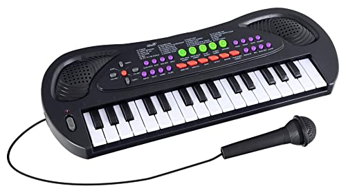 McGrey KK-3808 32 Tasten Spielzeug Keyboard - Kinder Keyboard mit Mikrofon zum Mitsingen und 8 Begleitrhythmen und Demosongs - Kleines Kinderpiano - Elektrisches Musikspielzeug von Kirstein