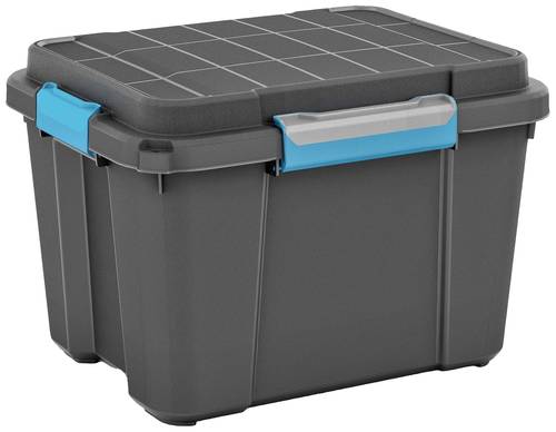 KIS 237440 Aufbewahrungsbox Scubba stapelbar (B x H x T) 495 x 340 x 390mm Grau-Blau, Schwarz 1St. von Kis