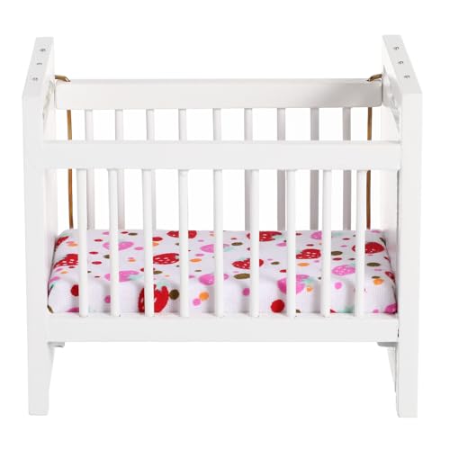 Kisangel 1 Stück Mini-hausbett, Mini-bettmodell, Dekoratives Miniatur-babypuppenbett für Puppenhaus-dekor, Weiß Kisangel 1 Stück Mini-hausbett, Mini-bettmodell, Dekoratives Miniatur-babypuppenbett für Puppenhaus-dekor, Weiß von Kisangel