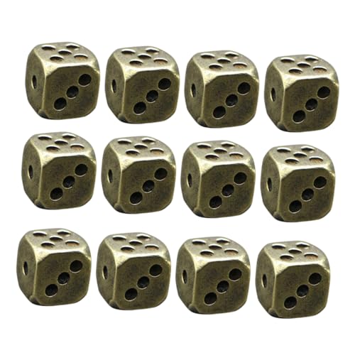 Kisangel 12 Stück Teiliges Messing Würfel mit Abgerundeten Kanten Antik Vintage Design Robuste Solide Würfel für Poker Brettspiele Barspiele Stilvolle Deko und Geschenkidee für Spieler Kisangel 12 Stück Teiliges Messing Würfel mit Abgerundeten Kanten Antik Vintage Design Robuste Solide Würfel für Poker Brettspiele Barspiele Stilvolle Deko und Geschenkidee für Spieler von Kisangel
