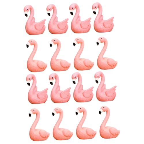 Kisangel 16 Stk Kuchen Dekor Draussen Mikrolandschaftstier Flamingo-miniatur Flamingofiguren Mini-flamingo Flamingo Figur Skulptur Kuchen Topper Flamingos Flamingo-handwerk Moosdekor Rosa von Kisangel