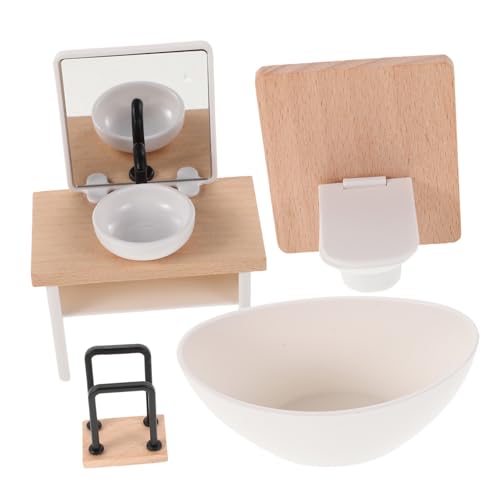 Kisangel 1Satz Badewanne Waschbecken Toilette Und Schrank Realistisches Badezimmerzubehör Für Kreatives von Kisangel