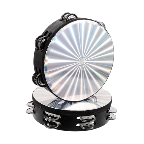 Kisangel 2 Stück Handtrommel Doppelreihe Jingles Percussion Instrument für Party Musik Band Tanzshow und Erwachsene Kisangel 2 Stück Handtrommel Doppelreihe Jingles Percussion Instrument für Party Musik Band Tanzshow und Erwachsene von Kisangel