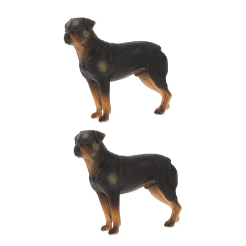 Kisangel 2 Stück Kinderspielzeug Hund Simulation Realistische Hundefiguren Hundedekoration Kleine Welpenstatue Lebensechte Simulation Tiermodell Welpenerkennungsmodell Hundemodell von Kisangel