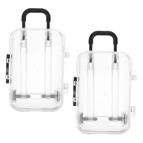 Kisangel 2Stücke Mini Koffer Aufbewahrungsbox für Puppenhäuser Transparente Mini Suitcase Party Favor Box für Kleine Gegenstände für Puppenzubehör und Reiseaccessoires Kisangel 2Stücke Mini Koffer Aufbewahrungsbox für Puppenhäuser Transparente Mini Suitcase Party Favor Box für Kleine Gegenstände für Puppenzubehör und Reiseaccessoires von Kisangel