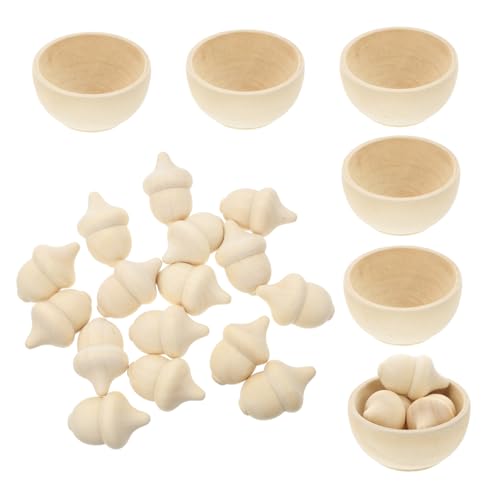 Kisangel 20 Stück Teiliges Holz Eichel Set zum Zählen und Sortieren mit Holzschalen Naturbelassenes DIY bastelspielzeug für Herbstliche Dekoration Tragbar und Langlebig Fördert Kreativität Kisangel 20 Stück Teiliges Holz Eichel Set zum Zählen und Sortieren mit Holzschalen Naturbelassenes DIY bastelspielzeug für Herbstliche Dekoration Tragbar und Langlebig Fördert Kreativität von Kisangel