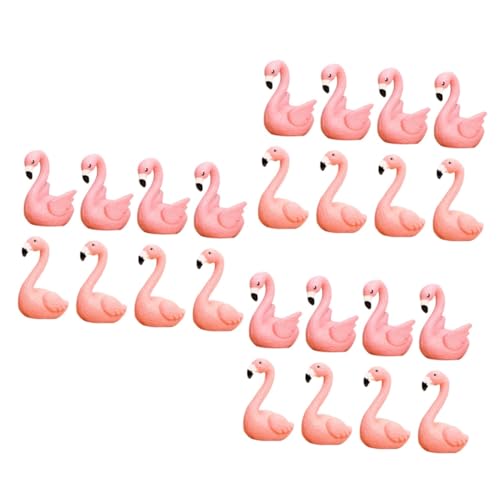 Kisangel 24 Stk Flamingo-Kuchenaufsatz Mikrolandschaftstier Flamingo-Kuchendekor Kuchen Topper Spielzeug draussen hochzeitsdeko hochzeits dekoration Flamingo-Handwerk Flamingo-Ornament Rosa von Kisangel