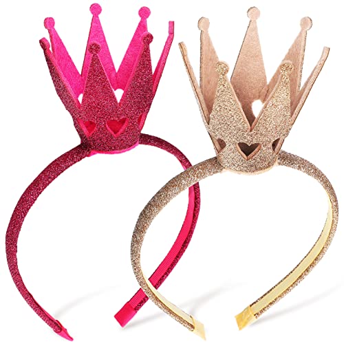 Kisangel 2Pcs Glänzende Krone Stirnband Prinzessin Krone Stirnband Pailletten Krone Stirnband Haarschmuck Krone Stirnband Für Mädchen Geburtstagsfeierbevorzugungen von Kisangel