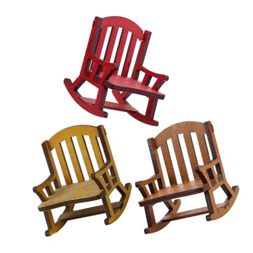 Kisangel 3 Stück Puppenhaus Holz Schaukelstuhl Miniatur Möbel mit Realistischem Schaukeleffekt Kreative Mini Holzstühle für DIY Mikro Landschaft Dekoration Kisangel 3 Stück Puppenhaus Holz Schaukelstuhl Miniatur Möbel mit Realistischem Schaukeleffekt Kreative Mini Holzstühle für DIY Mikro Landschaft Dekoration von Kisangel