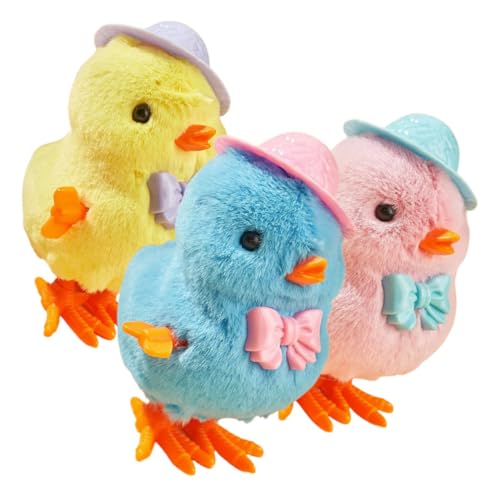 Kisangel 3 Stück Teiliges Aufziehspielzeug Wind Up Küken aus Hochwertigem Material Lustige Springende Stoffküken in Gelb Blau und Rosa Einfach zu Bedienen Kinderfreundlich für Party und Kisangel 3 Stück Teiliges Aufziehspielzeug Wind Up Küken aus Hochwertigem Material Lustige Springende Stoffküken in Gelb Blau und Rosa Einfach zu Bedienen Kinderfreundlich für Party und von Kisangel