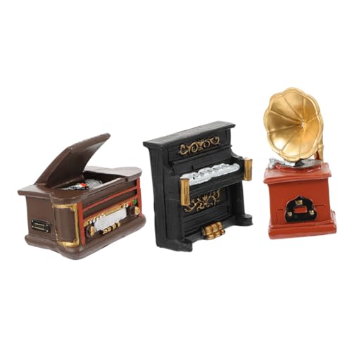 Kisangel 3 Stück Teiliges Mini Retro Ornamentset aus Harz Vintage Sound Player Klavier Grammophon Tischdekoration Kompakte Wohnkultur für Wohnzimmer und Schreibtisch Kisangel 3 Stück Teiliges Mini Retro Ornamentset aus Harz Vintage Sound Player Klavier Grammophon Tischdekoration Kompakte Wohnkultur für Wohnzimmer und Schreibtisch von Kisangel