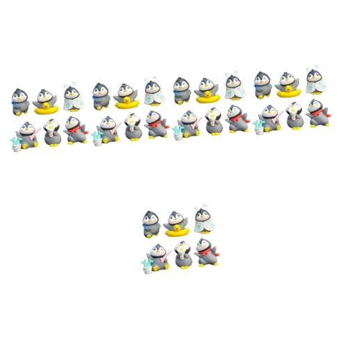 Kisangel 30 STK Pinguin-Ornamente Terrarium Kleiner Pinguin Miniaturdekoration Mikro-Pinguin-Dekoration Tierspielzeug Pinguinfiguren Junge Regenjacke Baby PVC Karikatur von Kisangel