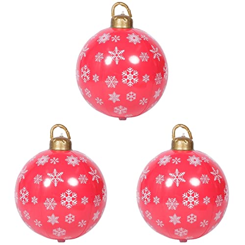 Kisangel 3st Aufblasbare Weihnachtskugel Weihnachtsballon Große Weihnachtskugel Weihnachtsschmuck Dekor Aufblasbarer Ball Weihnachtliche Explosionsdekorationen Weihnachts-hüpfburgen Pvc von Kisangel