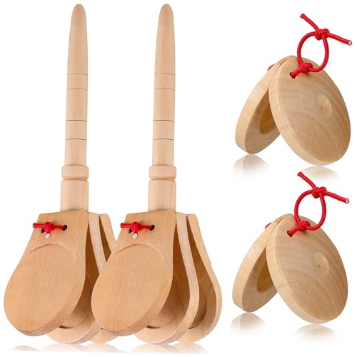 Kisangel 4 Stück Holz kastagnetten Kleines Percussion Instrument Tragbar für Anfänger Langlebig Praktisches Musikspielzeug Geeignet als Pädagogisches Kisangel 4 Stück Holz kastagnetten Kleines Percussion Instrument Tragbar für Anfänger Langlebig Praktisches Musikspielzeug Geeignet als Pädagogisches von Kisangel