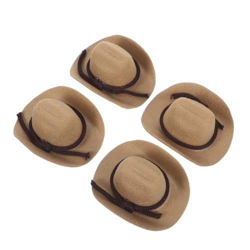 Kisangel 4 Stück Mini-Cowboyhut Kuhmädchenhut Miniaturhüte dekorative Minihüte Puppenhüte basteln Mini-Hüte -Cowboyhüte Hut für Puppen Western Cowgirl Hut Puppenhut Polyester Beige Kisangel 4 Stück Mini-Cowboyhut Kuhmädchenhut Miniaturhüte dekorative Minihüte Puppenhüte basteln Mini-Hüte -Cowboyhüte Hut für Puppen Western Cowgirl Hut Puppenhut Polyester Beige von Kisangel