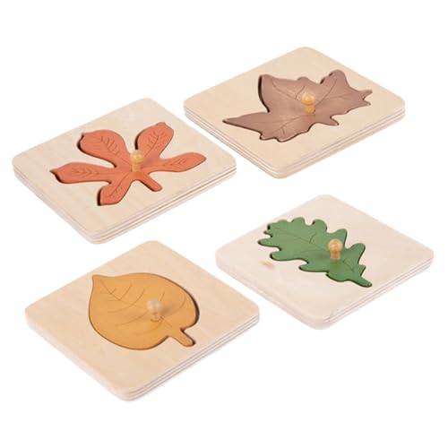 Kisangel 4 Stück Montessori Holzpuzzle Teiliges Blattform Lernspielzeug für Ab Jahren Pädagogisches Formenerkennungs und Kognitives aus Sicherem Abgerundetem Naturholz Kisangel 4 Stück Montessori Holzpuzzle Teiliges Blattform Lernspielzeug für Ab Jahren Pädagogisches Formenerkennungs und Kognitives aus Sicherem Abgerundetem Naturholz von Kisangel