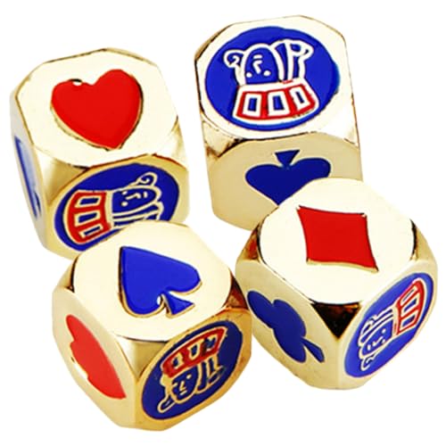 Kisangel 4 Stück Poker Würfel Metall Kleine Club Würfel Spielwürfel für Party Mitgebsel Kindergeburtstag Fasching Langlebig Leicht für Poker und Würfelspiele Kisangel 4 Stück Poker Würfel Metall Kleine Club Würfel Spielwürfel für Party Mitgebsel Kindergeburtstag Fasching Langlebig Leicht für Poker und Würfelspiele von Kisangel