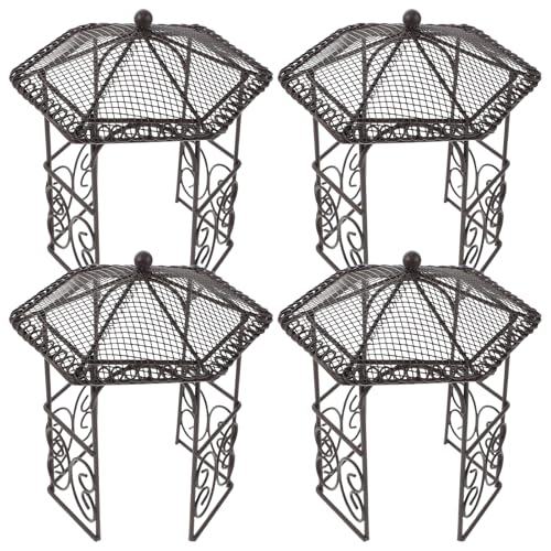 Kisangel 4 Stück Puppenhaus-Miniaturen, Pavillon-Möbel, kleine Puppenhaus-Eisen-Pavillon-Statuen für Feengärten, Mikrolandschaften, Dekorationen Kisangel 4 Stück Puppenhaus-Miniaturen, Pavillon-Möbel, kleine Puppenhaus-Eisen-Pavillon-Statuen für Feengärten, Mikrolandschaften, Dekorationen von Kisangel