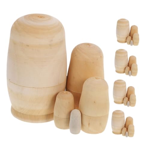 Kisangel 5 Sätze Teiliges Russisches Nesting Doll aus Glattem Holz Lagige Unbemalte Puppen DIY Bastelset für Kreative Geburtstagsgeschenke und Dekorative Handwerksprojekte Kisangel 5 Sätze Teiliges Russisches Nesting Doll aus Glattem Holz Lagige Unbemalte Puppen DIY Bastelset für Kreative Geburtstagsgeschenke und Dekorative Handwerksprojekte von Kisangel