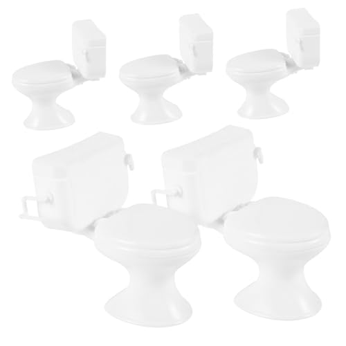 Kisangel 5 Stück Puppenhaus -toilettenzubehör Tu So, Als Würdest Du Toilette Kleines Toilettenspielzeug Mini-Toilette Sitz Mini- - Mini-töpfchen Weiß Abs Kisangel 5 Stück Puppenhaus -toilettenzubehör Tu So, Als Würdest Du Toilette Kleines Toilettenspielzeug Mini-Toilette Sitz Mini- - Mini-töpfchen Weiß Abs von Kisangel