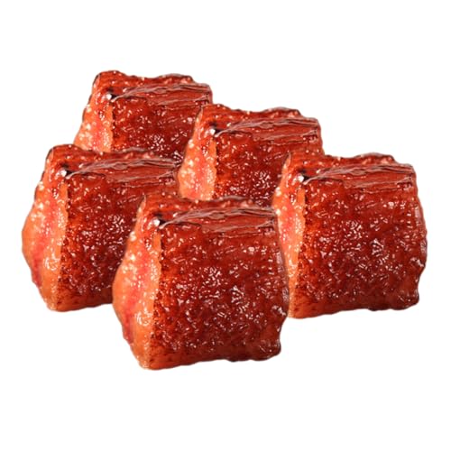 Kisangel 5 Stück Teiliges Künstliches Rindfleischwürfel Modell Realistische Lebensechte Farbe Dekoration für Restaurant Party Küchen Display Kisangel 5 Stück Teiliges Künstliches Rindfleischwürfel Modell Realistische Lebensechte Farbe Dekoration für Restaurant Party Küchen Display von Kisangel