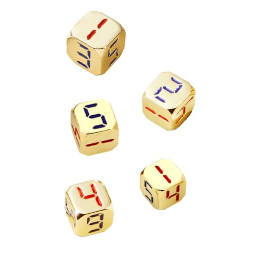 Kisangel 5 Stück Teiliges Metall Würfel Goldfarbene Zahlen Spielwürfel für Brettspiele Party Spiele und Unterricht Langlebig und Vielseitig für Bar Familie und Gesellschaftsspiele Kisangel 5 Stück Teiliges Metall Würfel Goldfarbene Zahlen Spielwürfel für Brettspiele Party Spiele und Unterricht Langlebig und Vielseitig für Bar Familie und Gesellschaftsspiele von Kisangel