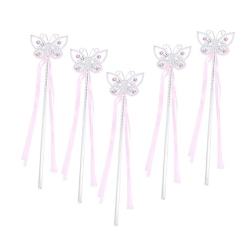 Kisangel 5 Stück Teiliges Zauberstäbe mit Schmetterlingsflügeln Rosa Glitzer Zauberstab für Mädchen Niedliche Feenstäbe für Party Cosplay Halloween und Bühnenauftritte Kisangel 5 Stück Teiliges Zauberstäbe mit Schmetterlingsflügeln Rosa Glitzer Zauberstab für Mädchen Niedliche Feenstäbe für Party Cosplay Halloween und Bühnenauftritte von Kisangel