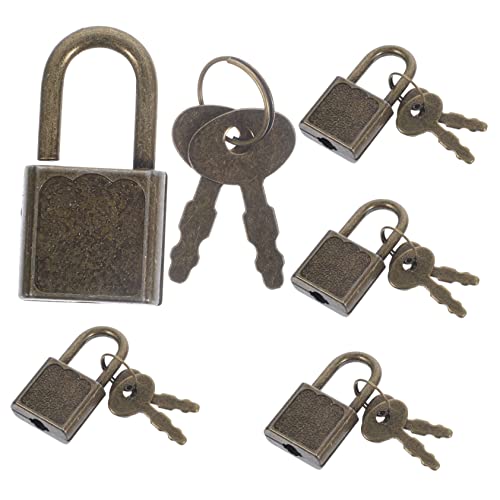 Kisangel 5Er-Set-Box Kleines Sperrspielzeugzubehör Kind kleine Schlösser mit sperren Schlüsselschloss Schatz Retro-Vorhängeschloss mit Schlüssel verriegeln Plastik Kisangel 5Er-Set-Box Kleines Sperrspielzeugzubehör Kind kleine Schlösser mit sperren Schlüsselschloss Schatz Retro-Vorhängeschloss mit Schlüssel verriegeln Plastik von Kisangel