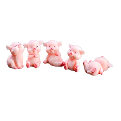 Kisangel 5St Saftige Kuchendekorationen tortendeko einschulung animal figures Saftige Dekoration gartendekoration Figuren Kuscheltier Meerschweinchen Harz- - Mini- Rosa von Kisangel