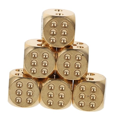 Kisangel 6 Stück Teiliges Messing Würfel Solide Metallspielwürfel Detailreiche Kleine Würfel für Brettspiele Party Requisiten Langlebige Handwerks Dice Props Kisangel 6 Stück Teiliges Messing Würfel Solide Metallspielwürfel Detailreiche Kleine Würfel für Brettspiele Party Requisiten Langlebige Handwerks Dice Props von Kisangel