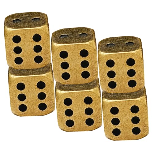 Kisangel 6 Stück Teiliges Messing Würfelset aus Solidem Material Vintage Design mit Abgerundeten Ecken Vielseitige Spielwürfel für Bar Brettspiel und Party Kompakt und Praktisch für Kisangel 6 Stück Teiliges Messing Würfelset aus Solidem Material Vintage Design mit Abgerundeten Ecken Vielseitige Spielwürfel für Bar Brettspiel und Party Kompakt und Praktisch für von Kisangel