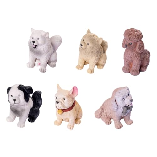 Kisangel 6-teiliges Mini-hundefiguren-spielset, Realistische Welpen-Figuren Aus Kunststoff, Handbemalt, Kleine Hunde, Tiere, Spielzeug-Set, Kuchendekoration Für Kinder Und von Kisangel