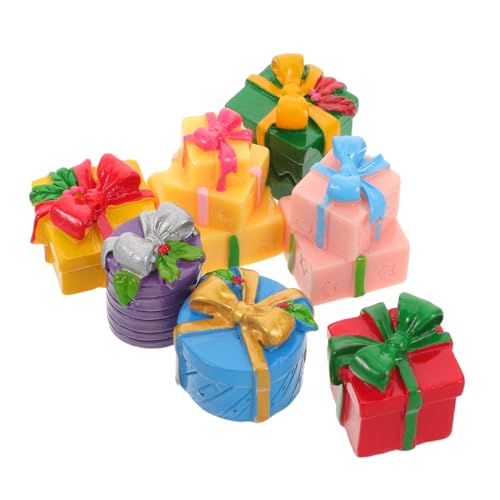 Kisangel 7 Stück Teiliges Mini Weihnachtsgeschenkset aus Farbigem Resin Dekorative Mini Geschenkboxen für DIY Basteln Puppenhaus Weihnachtsszene Wetterfeste Miniatur Christbaumschmuck Kisangel 7 Stück Teiliges Mini Weihnachtsgeschenkset aus Farbigem Resin Dekorative Mini Geschenkboxen für DIY Basteln Puppenhaus Weihnachtsszene Wetterfeste Miniatur Christbaumschmuck von Kisangel
