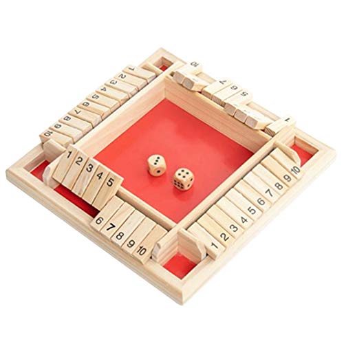 Kisangel Brettspiele Kinder Shut The Box Game Vierseitiges Flop-Spiel Holzbrettspiele Shut The Box Würfelspiel Kneipenbrettspiel Für Kinder Erwachsene Würfelspiele Für Erwachsene von Kisangel