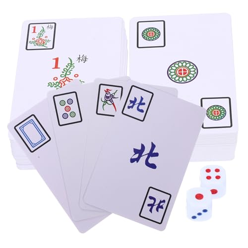 Kisangel Chinesische Mahjong Spielkarten mit Würfeln Leichte Tragbare Reise Spielkarten für Festival Party Langlebig und Fein Verarbeitet für Freizeit und Familie Kisangel Chinesische Mahjong Spielkarten mit Würfeln Leichte Tragbare Reise Spielkarten für Festival Party Langlebig und Fein Verarbeitet für Freizeit und Familie von Kisangel