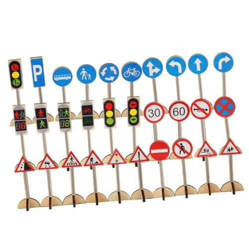 Kisangel Holz Verkehrszeichen Spielset Lernspielzeug für Straßenverkehrszeichen Frühkindliche Verkehrserziehung Pädagogisch Robust und Sicher für Jungen und Mädchen Kisangel Holz Verkehrszeichen Spielset Lernspielzeug für Straßenverkehrszeichen Frühkindliche Verkehrserziehung Pädagogisch Robust und Sicher für Jungen und Mädchen von Kisangel