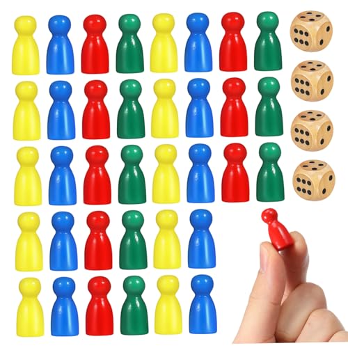 Kisangel Holzspielsteine Teilig Figuren mit Würfel Langlebig Robust Glatte Oberfläche Kinderfreundlich für Brettspiele Familie und Bildung Kisangel Holzspielsteine Teilig Figuren mit Würfel Langlebig Robust Glatte Oberfläche Kinderfreundlich für Brettspiele Familie und Bildung von Kisangel