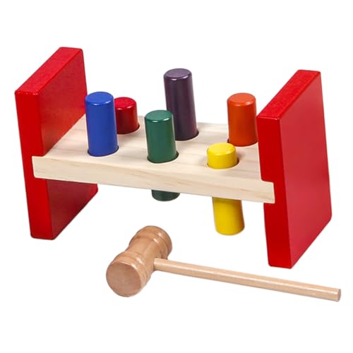 Kisangel Holzspielzeug Pädagogisch Buntes Hammerspiel für Kleinkinder Motorikförderndes Lernspielzeug mit Farbzuordnung Handliches Klopfspiel zur Entwicklung von Hand Auge Koordination und Kisangel Holzspielzeug Pädagogisch Buntes Hammerspiel für Kleinkinder Motorikförderndes Lernspielzeug mit Farbzuordnung Handliches Klopfspiel zur Entwicklung von Hand Auge Koordination und von Kisangel