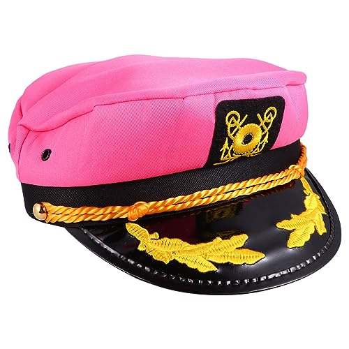 Kisangel Hut Für Kinder Kapitänsmütze Matrosenmütze Matrosenkapitänsmütze Marineblau Marinemütze Cosplay Kapitänsmütze Kostümhut Zubehör Für Kinder Und Erwachsene (Rosa) Kinderkleidung von Kisangel