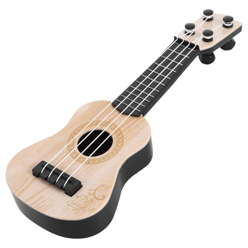 Kisangel Kinder-Ukulele-Spielzeug Kunststoff-Gitarre Musikinstrument Spielzeug Mini-Ukulele-Instrumente Für Anfänger Lernspielzeug Beige von Kisangel