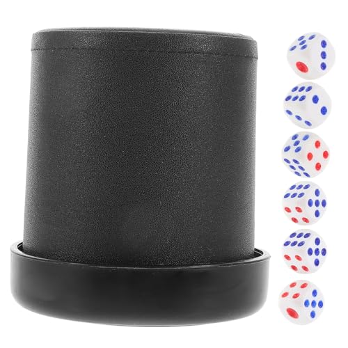 Kisangel Lärmarmer Würfelbecher Set mit Stand Geräuschreduzierender PU Leder Würfelbecher Leiser mit Basis für Familien und Partyspiele Professionelles Silent Dice Shaker Zubehör Kisangel Lärmarmer Würfelbecher Set mit Stand Geräuschreduzierender PU Leder Würfelbecher Leiser mit Basis für Familien und Partyspiele Professionelles Silent Dice Shaker Zubehör von Kisangel