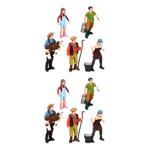 Kisangel Landwirte Figuren 10Pcs Landwirt Bevölkerung Figuren Mini Farm People Figuren Bauernmodelle Bauerpuppen Set Realistische Statuen Männlicher Und Weiblicher Bauern von Kisangel