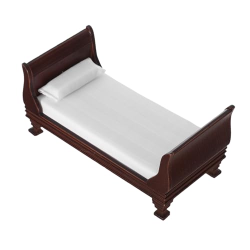 Kisangel Maßstab Puppenhausmöbel Vintage Holz Einzelbett für Schlafzimmer Szene Realistische Kleine Holzmöbel für Puppenhaus Kisangel Maßstab Puppenhausmöbel Vintage Holz Einzelbett für Schlafzimmer Szene Realistische Kleine Holzmöbel für Puppenhaus von Kisangel