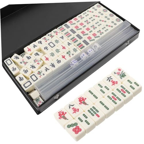 Kisangel Mini Mahjong Set Tragbares Reisespiel mit U Förmigem Lineal Solide Gravierte Mahjong Steine in Zahnbeigem Farbton Leichtes Kleines Tischspiel für Zuhause Party und Unterwegs Kisangel Mini Mahjong Set Tragbares Reisespiel mit U Förmigem Lineal Solide Gravierte Mahjong Steine in Zahnbeigem Farbton Leichtes Kleines Tischspiel für Zuhause Party und Unterwegs von Kisangel