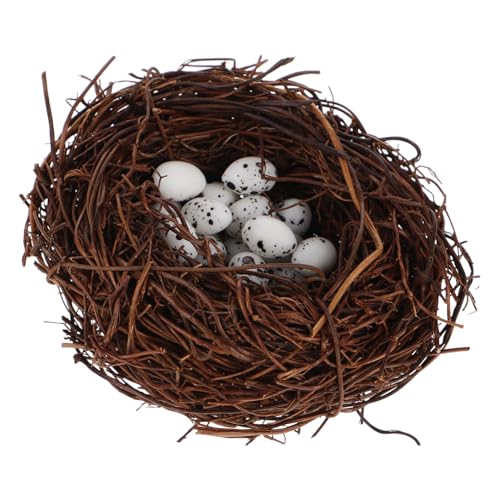 Kisangel Mini Rattan Vogelnest mit Künstlichen Mini Eiern Realistisches Bastelset für Heim und Gartendekoration Naturnahe Mikro Landschaft Deko für Hochzeit und Feiern Kisangel Mini Rattan Vogelnest mit Künstlichen Mini Eiern Realistisches Bastelset für Heim und Gartendekoration Naturnahe Mikro Landschaft Deko für Hochzeit und Feiern von Kisangel