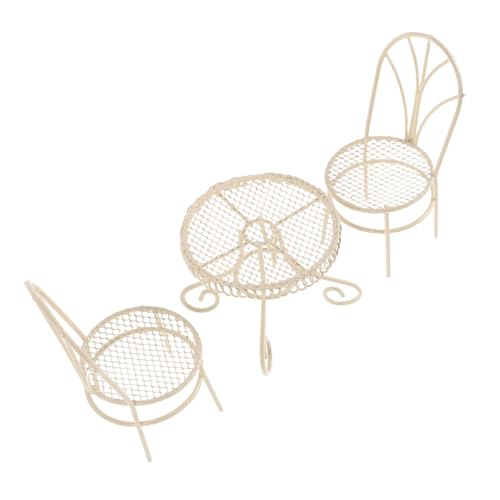 Kisangel Miniatur Gartenmöbel Set Mini Tisch und Stühle aus Miniatur Deko für Puppenhaus Fotografiezubehör für Kleine Landschaften Pflegeleicht Cremeweiß Kisangel Miniatur Gartenmöbel Set Mini Tisch und Stühle aus Miniatur Deko für Puppenhaus Fotografiezubehör für Kleine Landschaften Pflegeleicht Cremeweiß von Kisangel