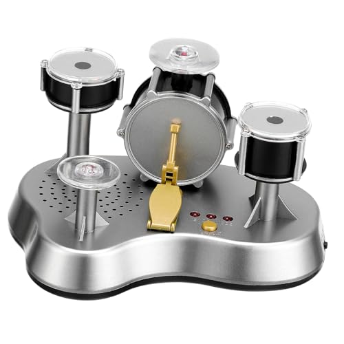 Kisangel Miniatur Handtrommel Schlagzeugset Desktop Touch Drumset mit LED Licht Tragbar Interaktiv für Mädchen Kisangel Miniatur Handtrommel Schlagzeugset Desktop Touch Drumset mit LED Licht Tragbar Interaktiv für Mädchen von Kisangel
